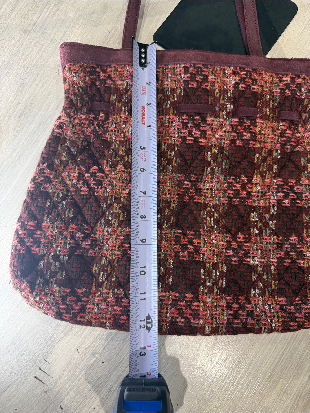 Vera Bradley Cinch Quilted Tweed Tote in Wine and Multicolor - Picture 6 of 7